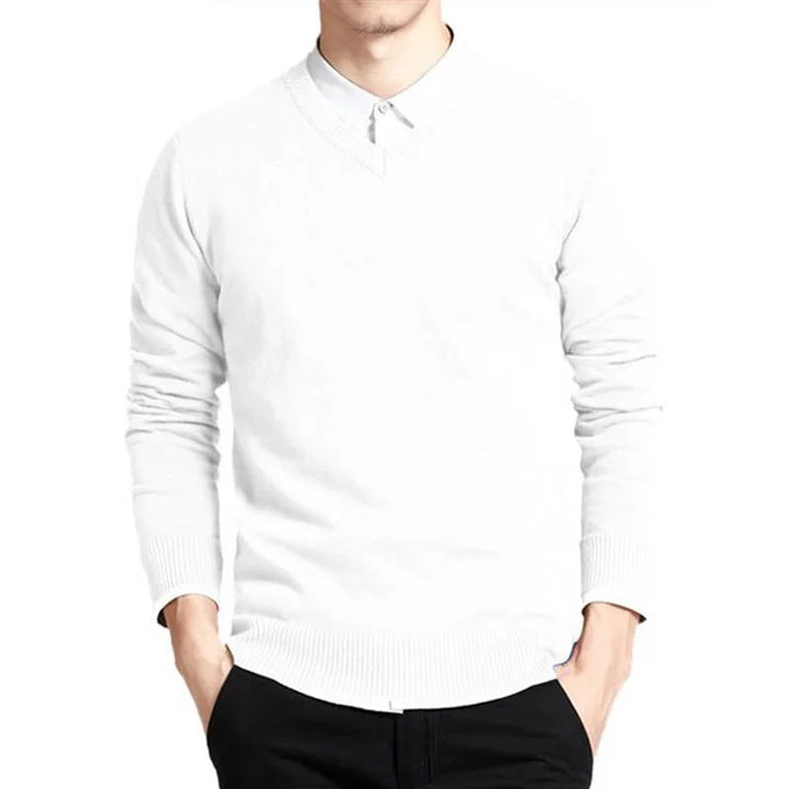 Jeff | Pull en coton premium avec col en V