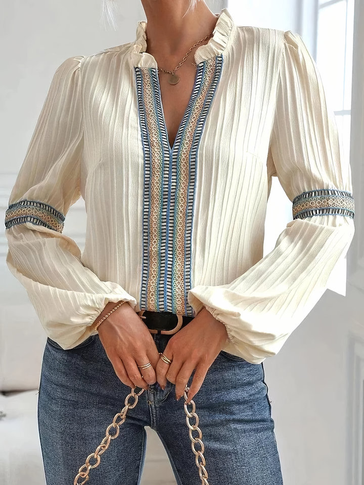 Blouse Élégante Susanne avec Manches Bouffantes Pour Femme